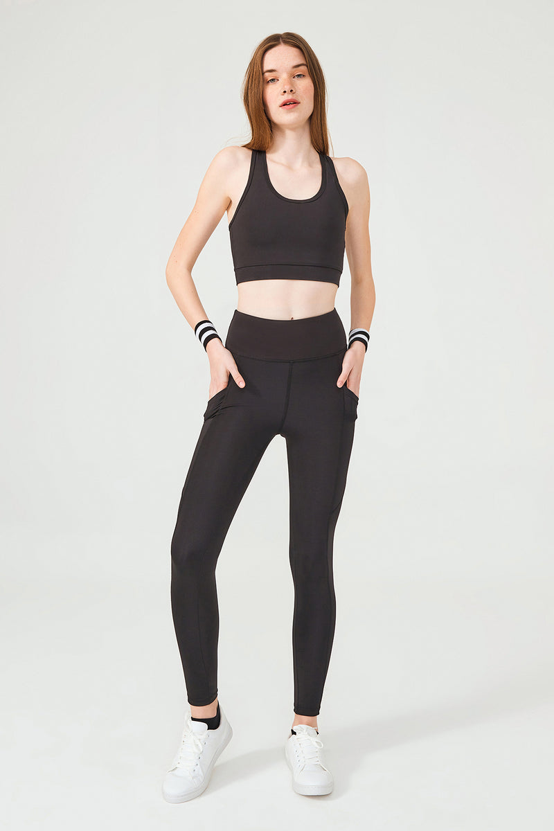 12pcs] Sports bra and high rise leggings set with pocket